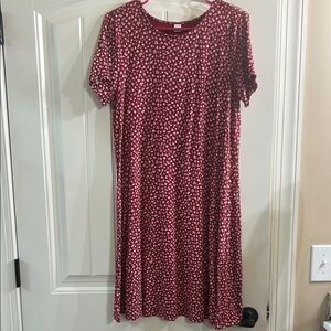 Old Navy Red Floral Midi Dress